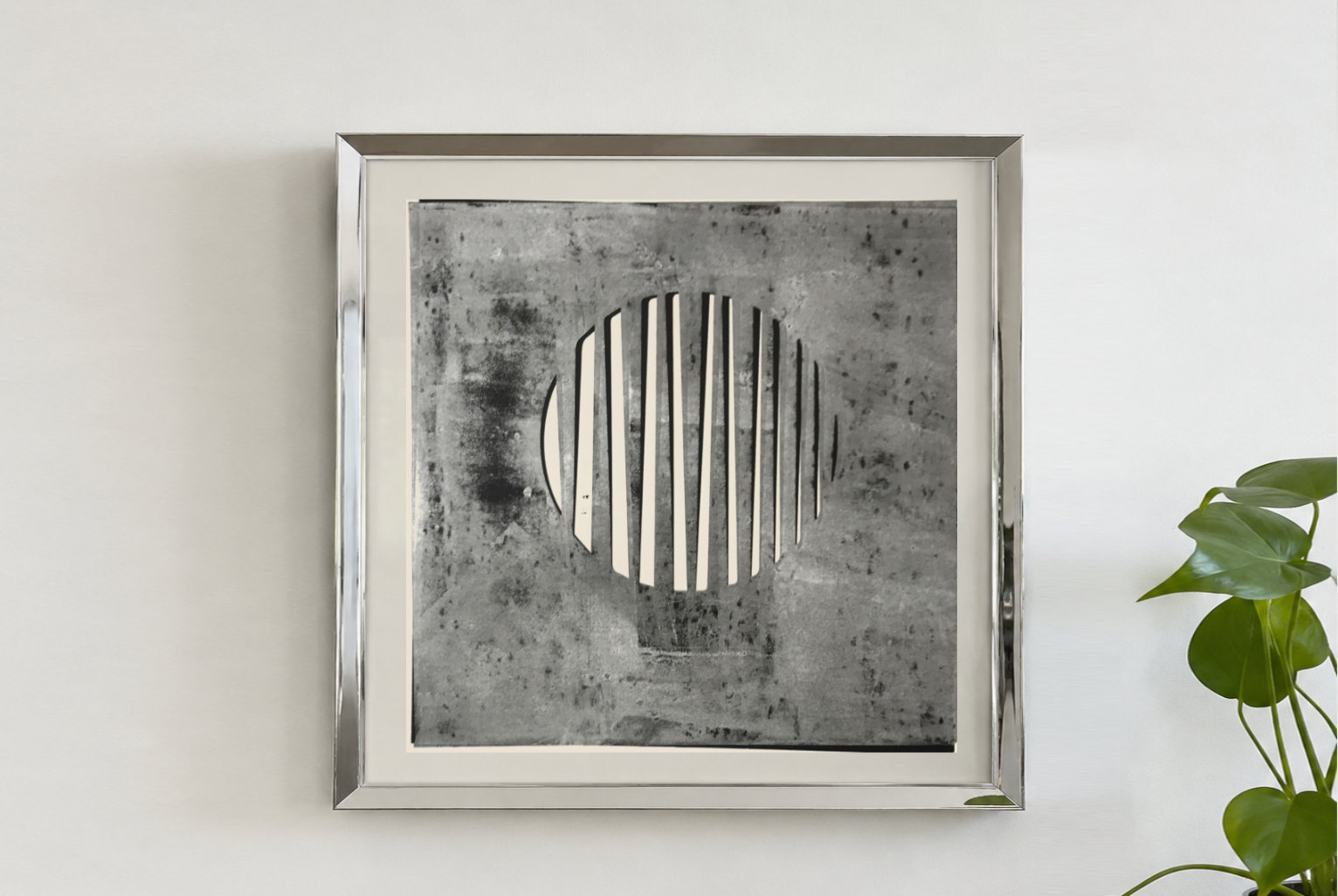 Concrete, original linocut print by Renata Guzera